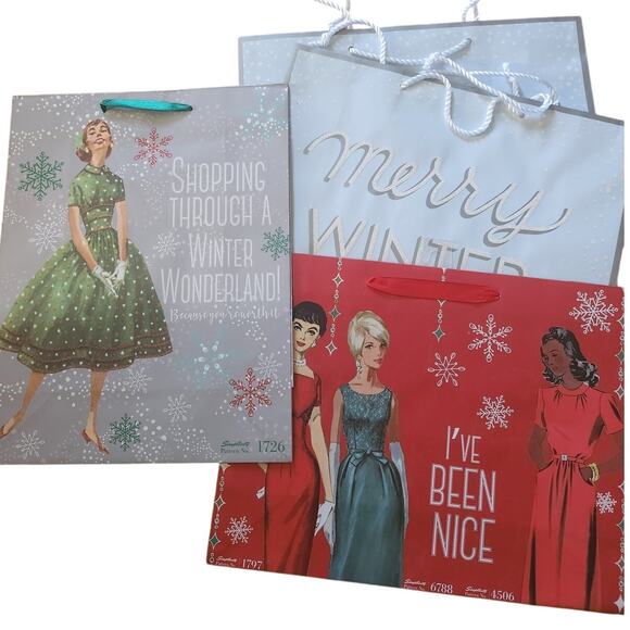 New 4 gift bags vintage patterns - Picture 1 of 4